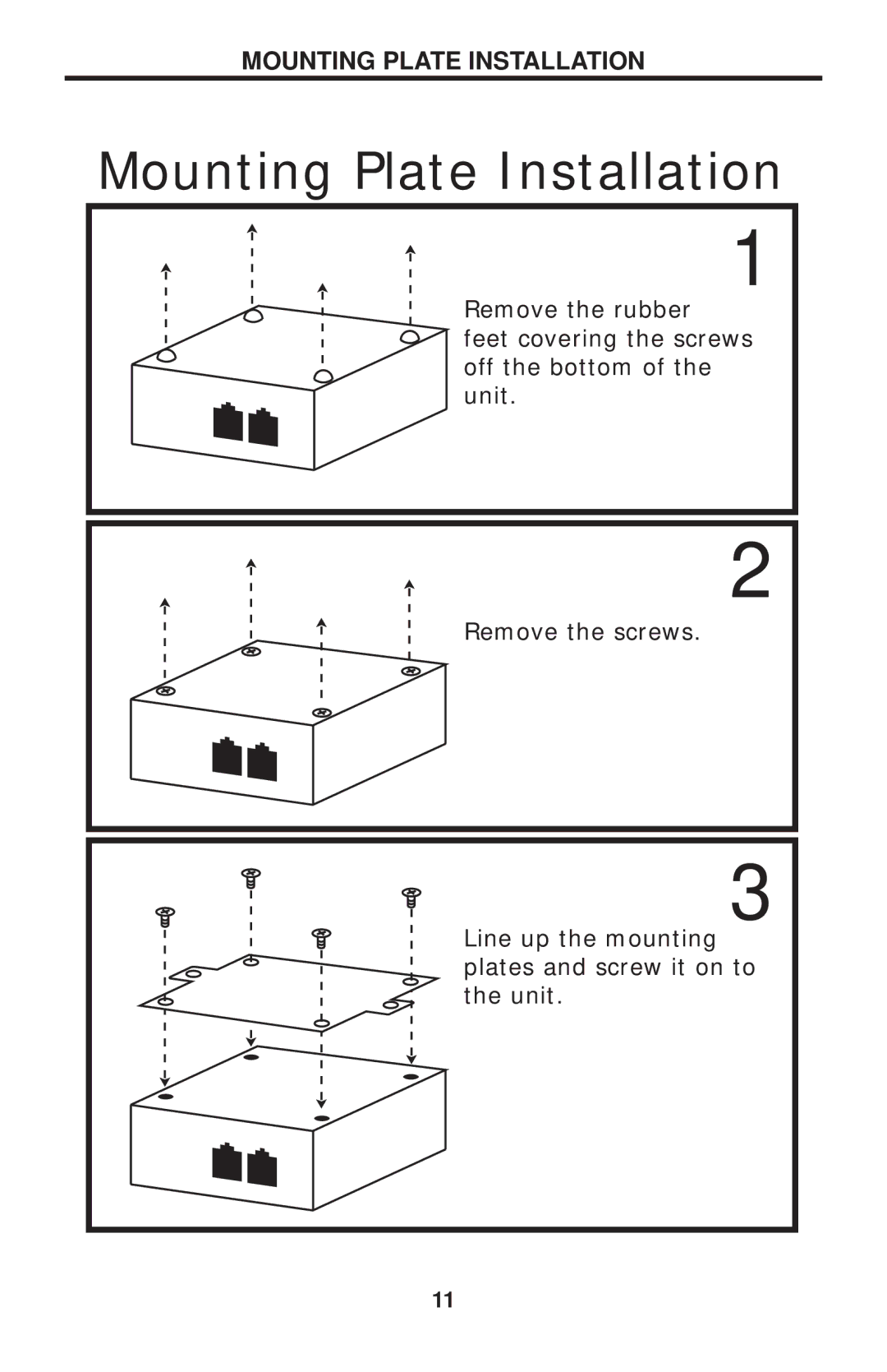 Gefen GTV-HDMI-CAT5LR user manual Mounting Plate Installation 