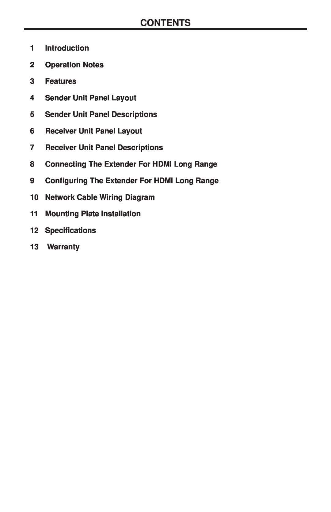 Gefen GTV-HDMI-CAT5LR user manual Contents 