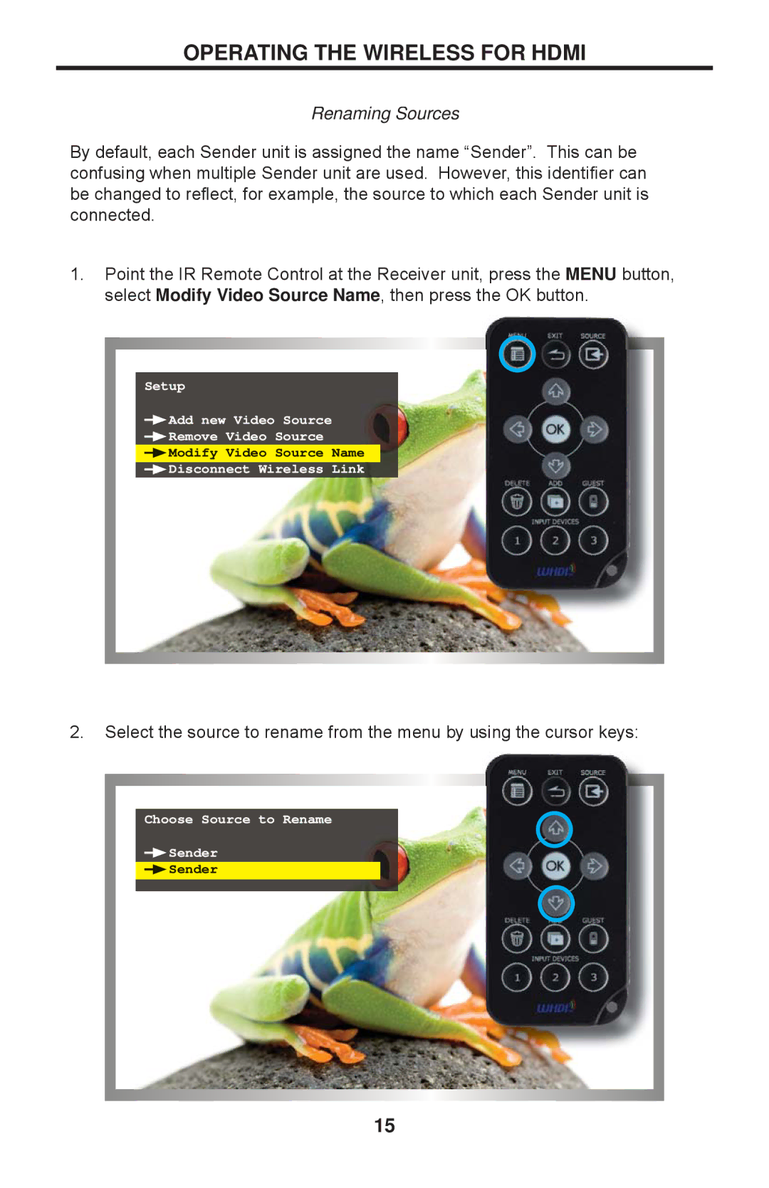 Gefen GTV-WHD-1080P-LR-BLK user manual Renaming Sources 