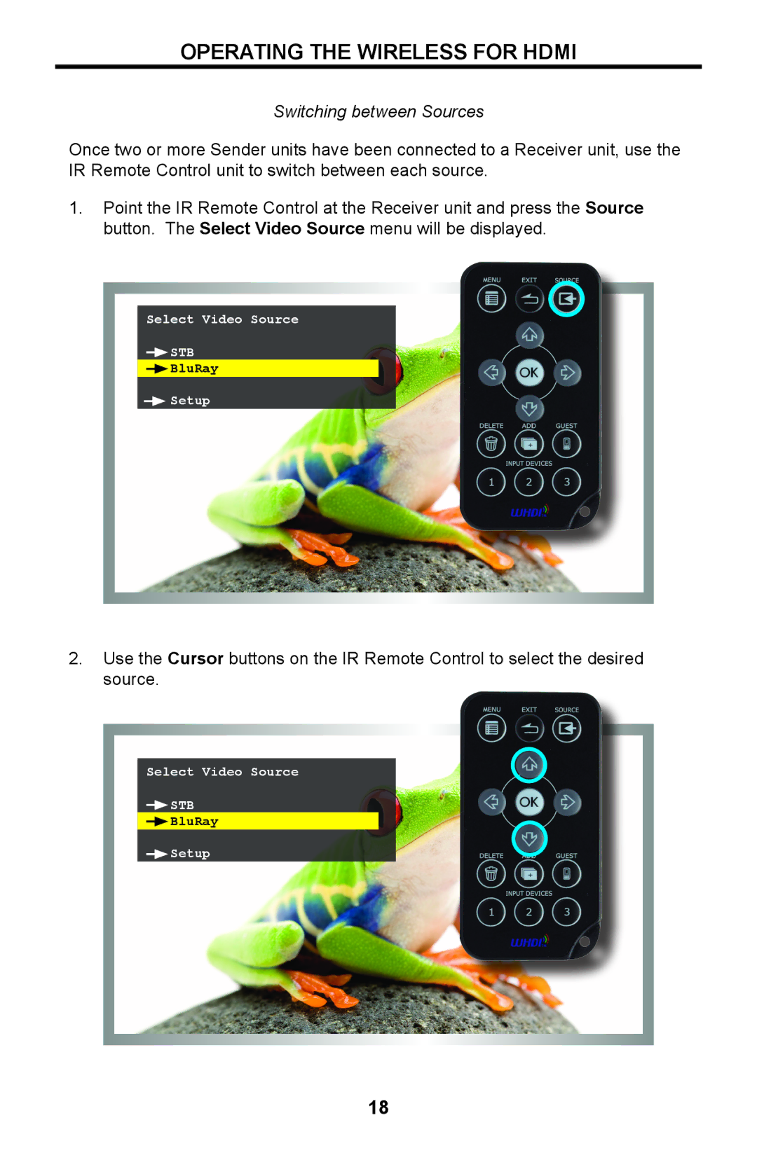 Gefen GTV-WHD-1080P-SR manual Switching between Sources 