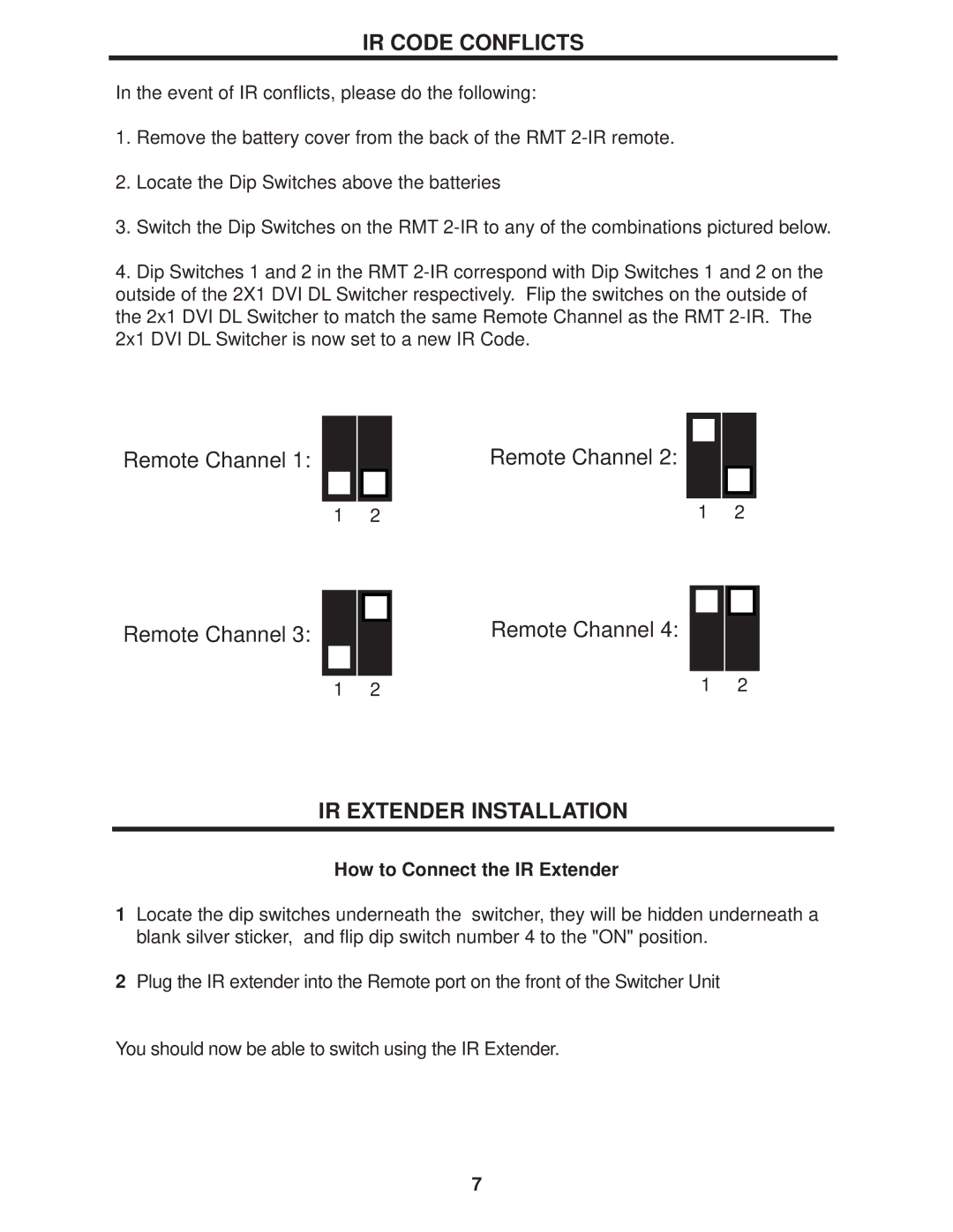 Gefen DVI, KVM, DL user manual IR Code Conflicts, IR Extender Installation, How to Connect the IR Extender 