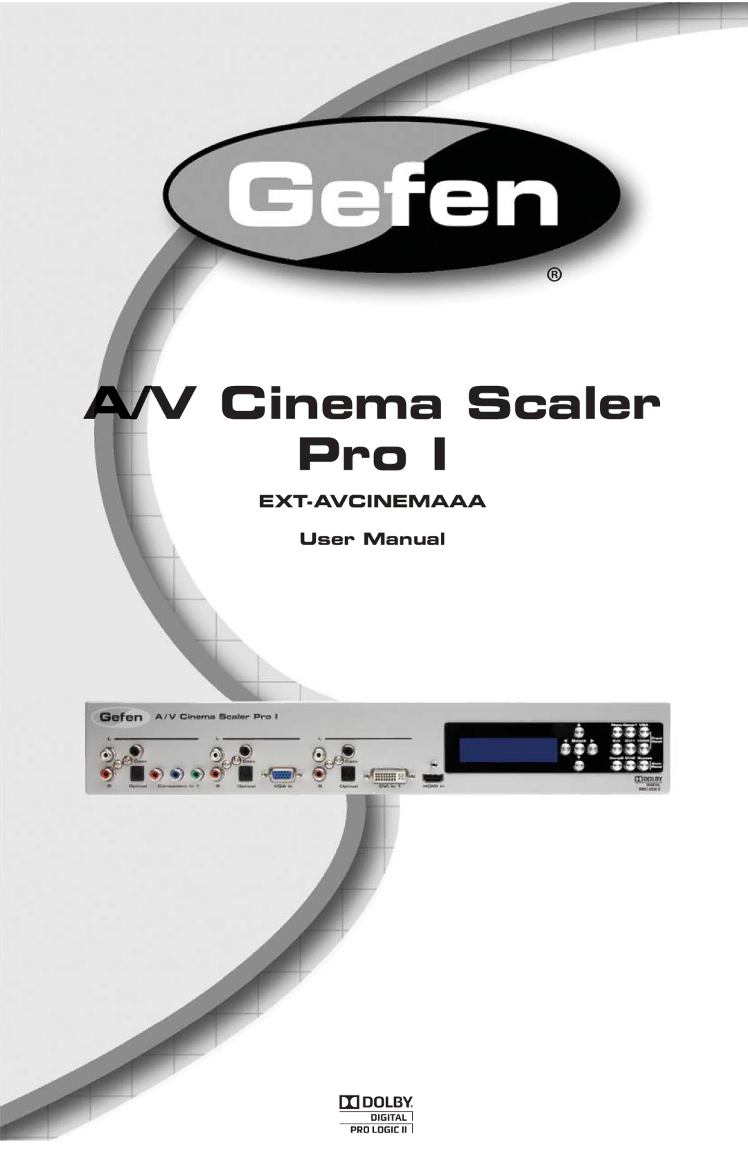 Gefen PRO I user manual Cinema Scaler Pro 