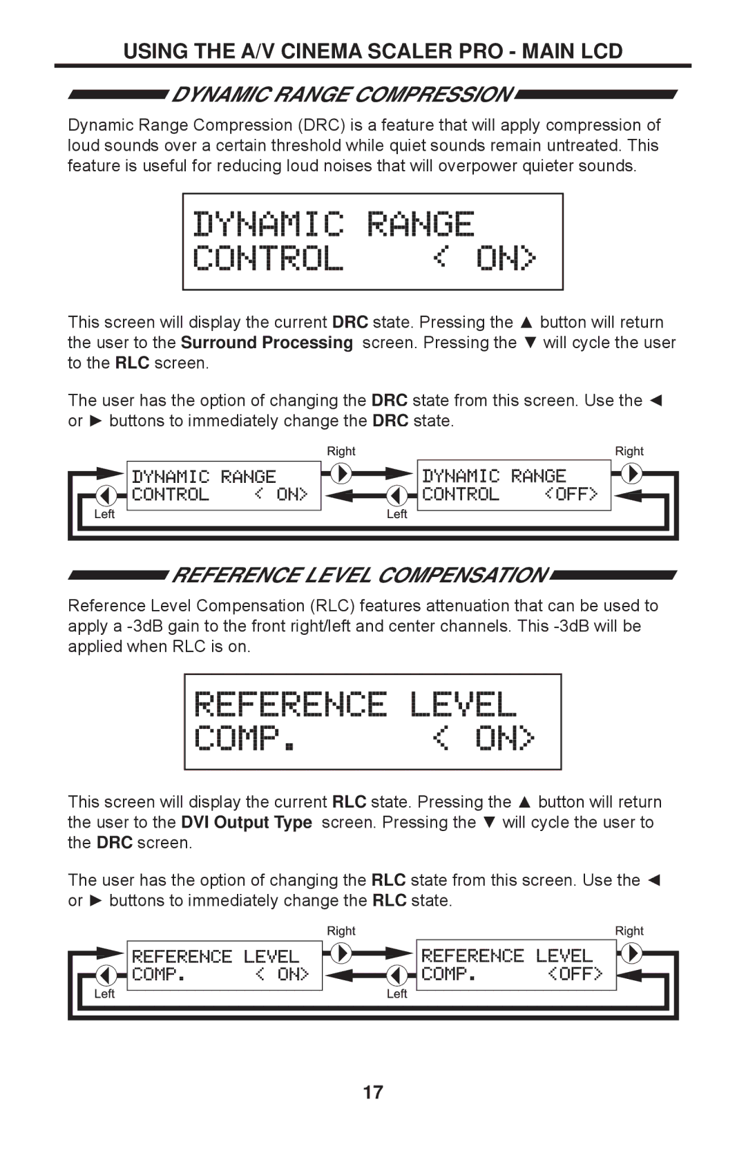 Gefen PRO I user manual Dynamic Range Compression, Reference Level Compensation 