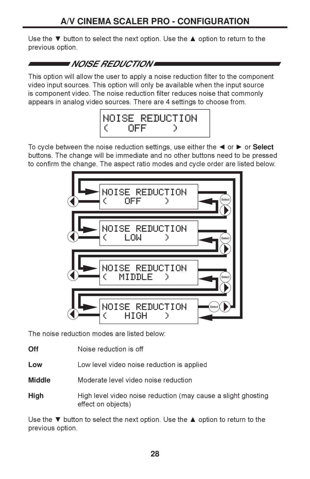 Gefen PRO I user manual Noise Reduction, Effect on objects 