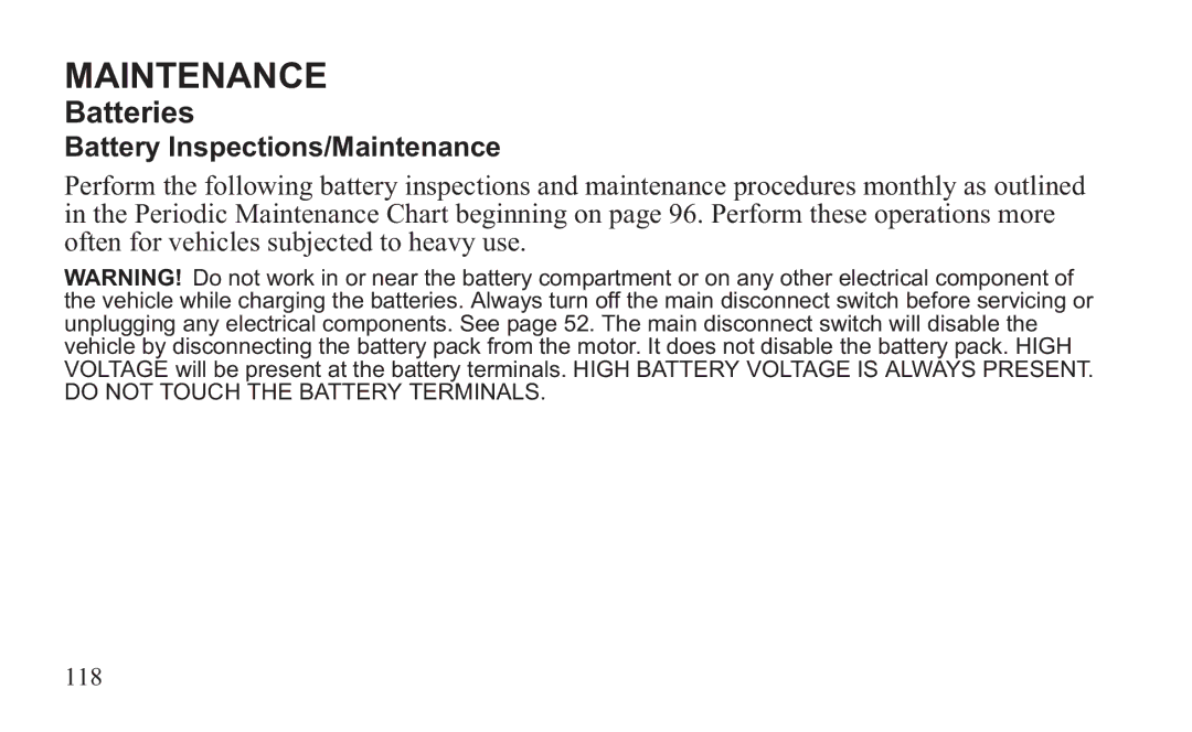 GEM 419C manual Battery Inspections/Maintenance 