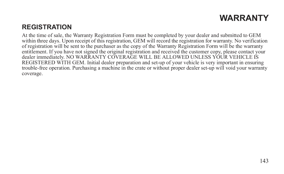 GEM 419C manual Registration 