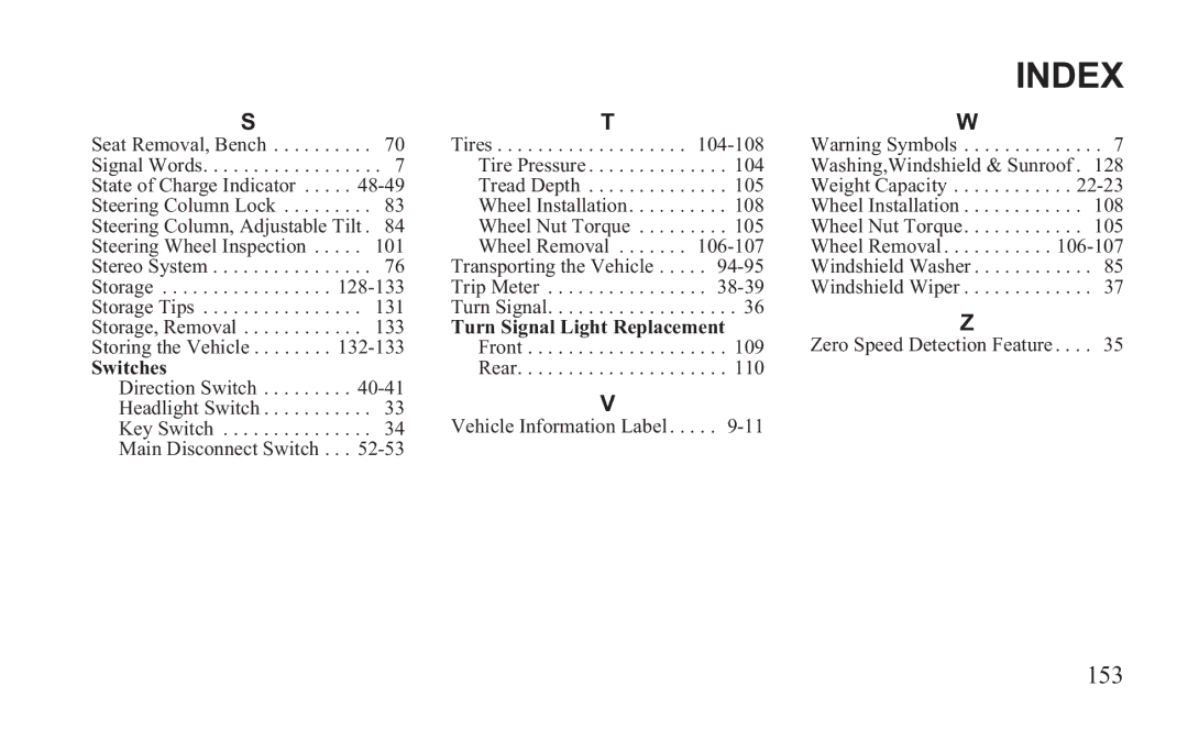 GEM 419C manual Index 