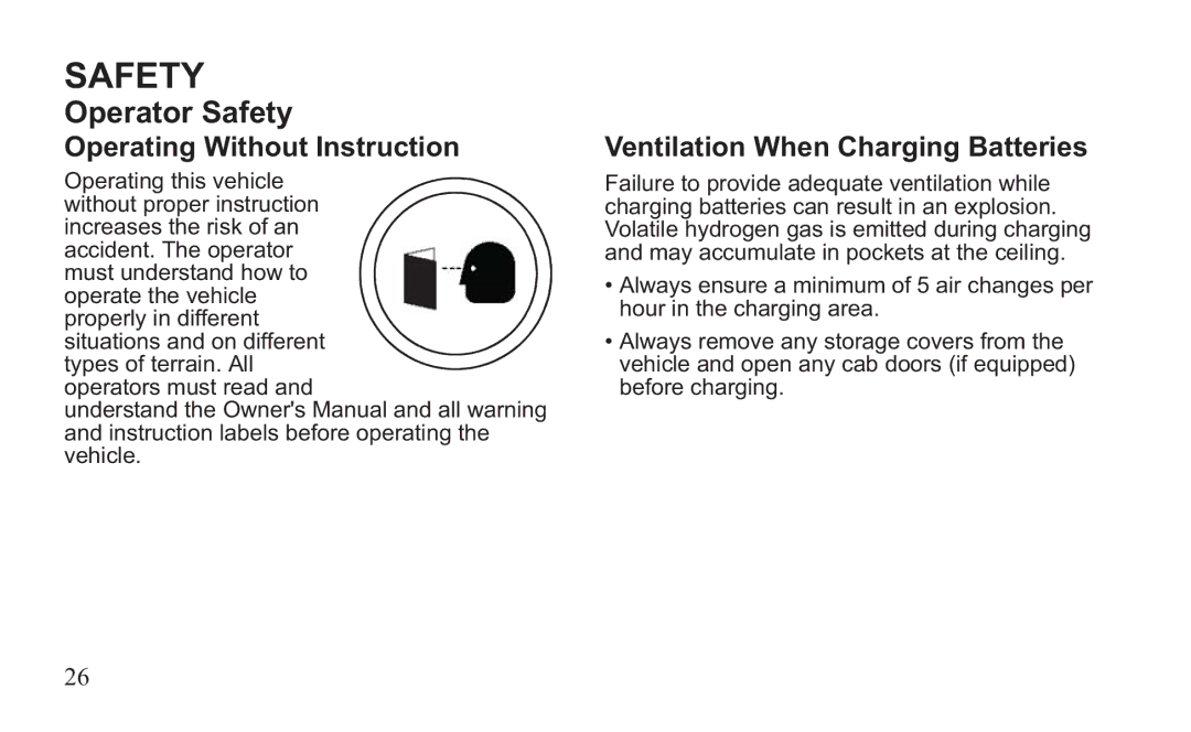 GEM 419C manual Operating Without Instruction, Ventilation When Charging Batteries 