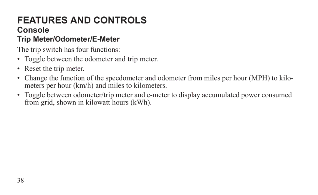 GEM 419C manual Trip Meter/Odometer/E-Meter 