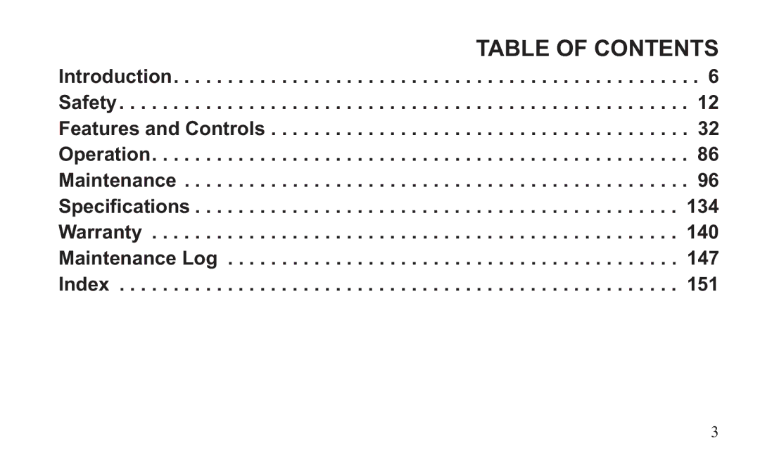 GEM 419C manual Table of Contents 