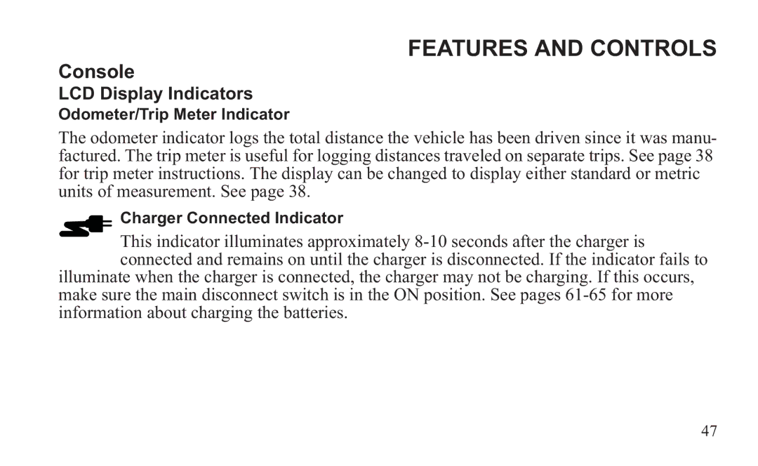 GEM 419C manual Odometer/Trip Meter Indicator 