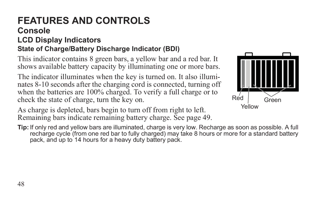 GEM 419C manual State of Charge/Battery Discharge Indicator BDI 