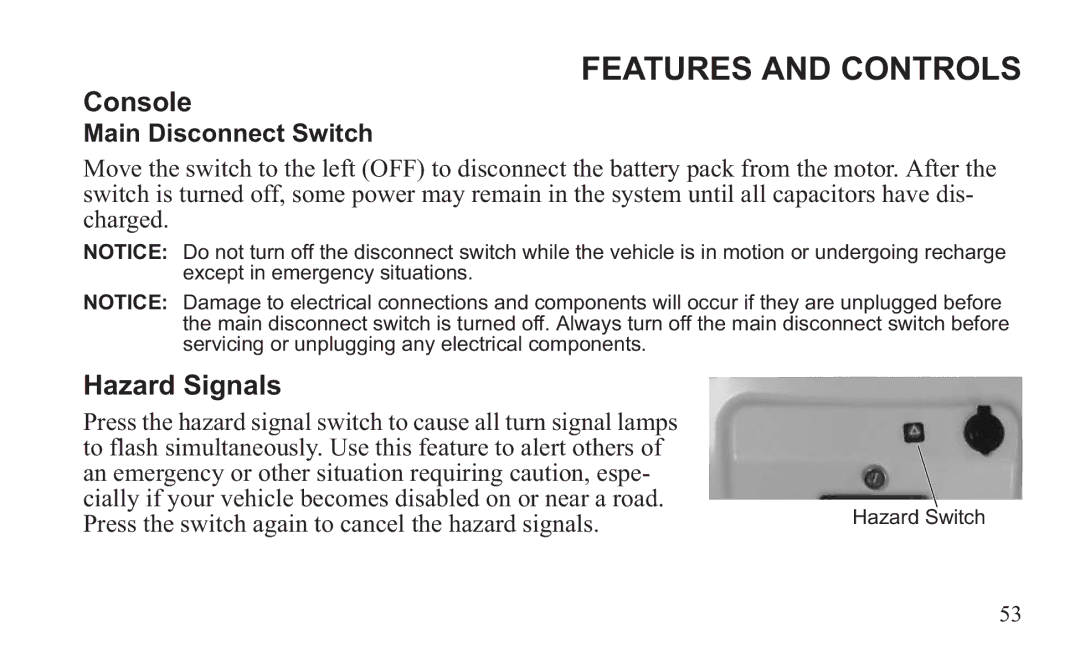 GEM 419C manual Hazard Signals 