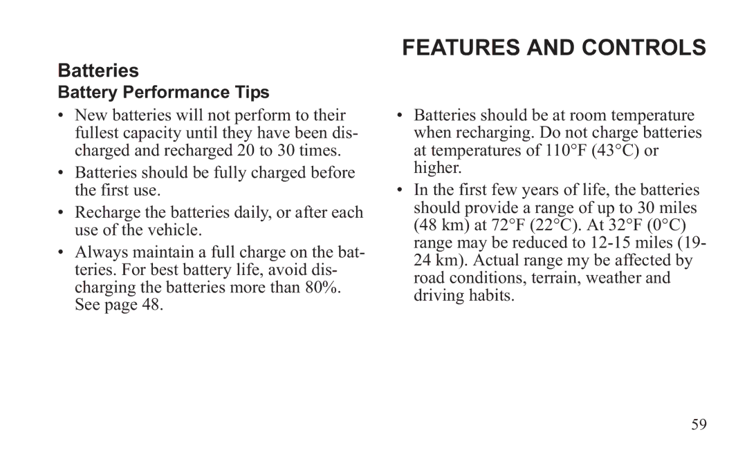 GEM 419C manual Battery Performance Tips 