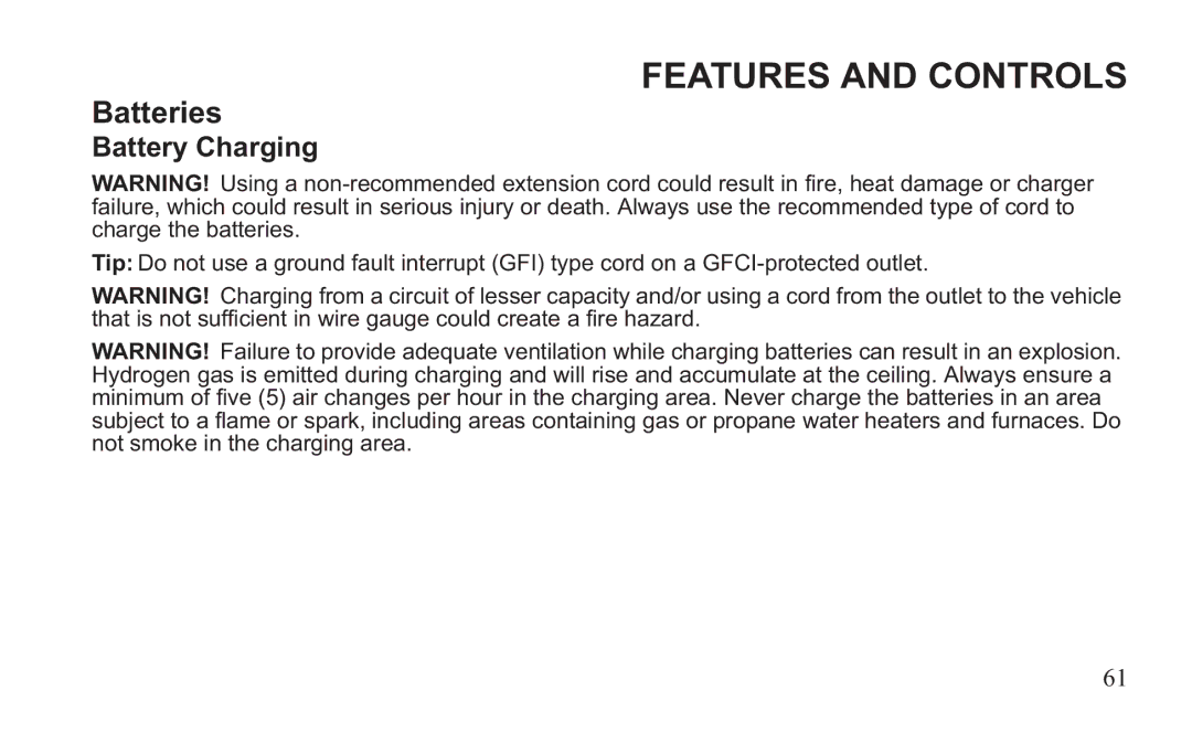 GEM 419C manual Battery Charging 