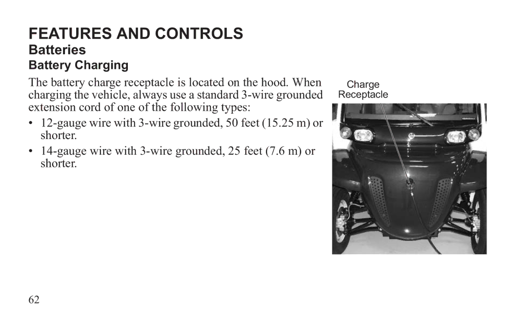 GEM 419C manual Charge Receptacle 