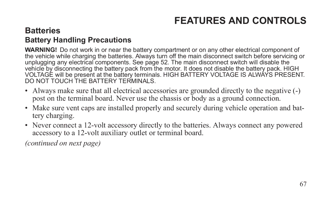 GEM 419C manual Battery Handling Precautions 