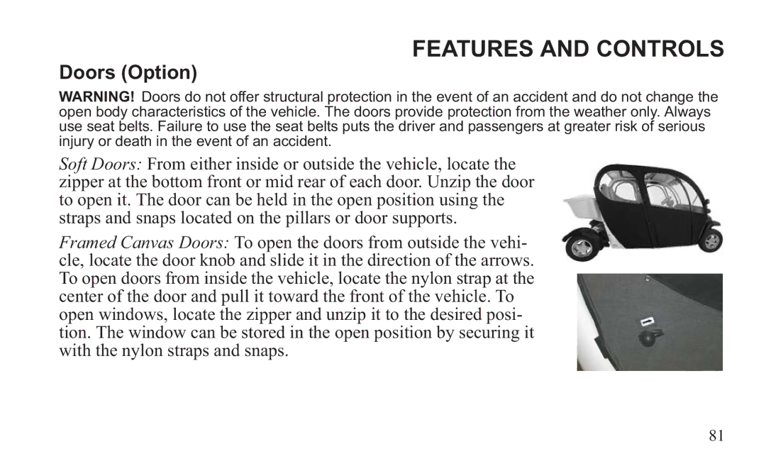 GEM 419C manual Doors Option 