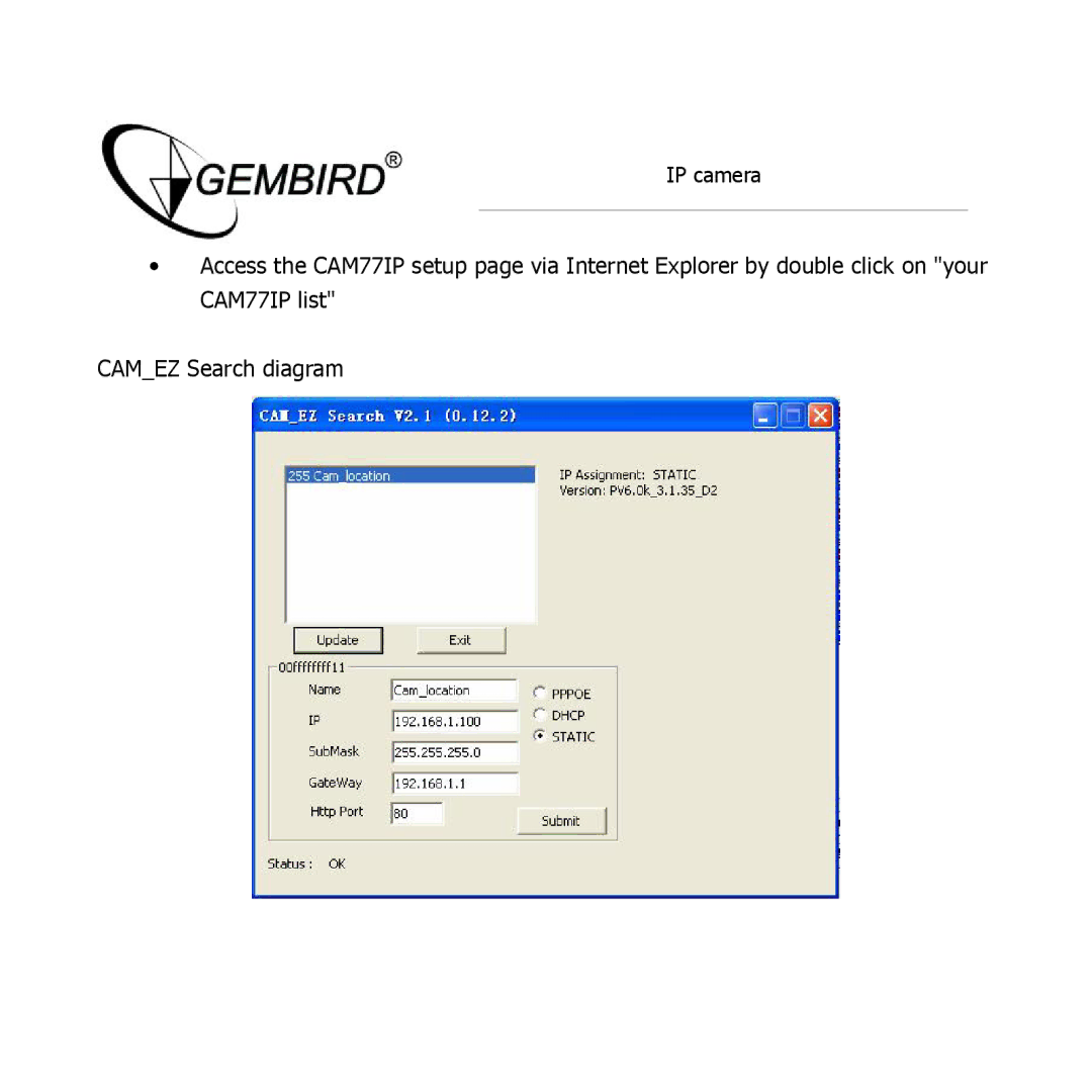 Gembird CAM77IP manual IP camera 