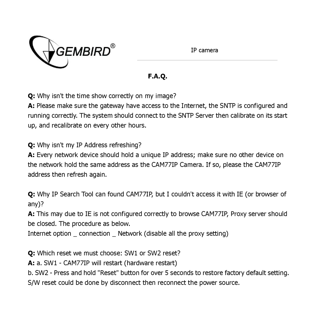 Gembird CAM77IP manual IP camera 