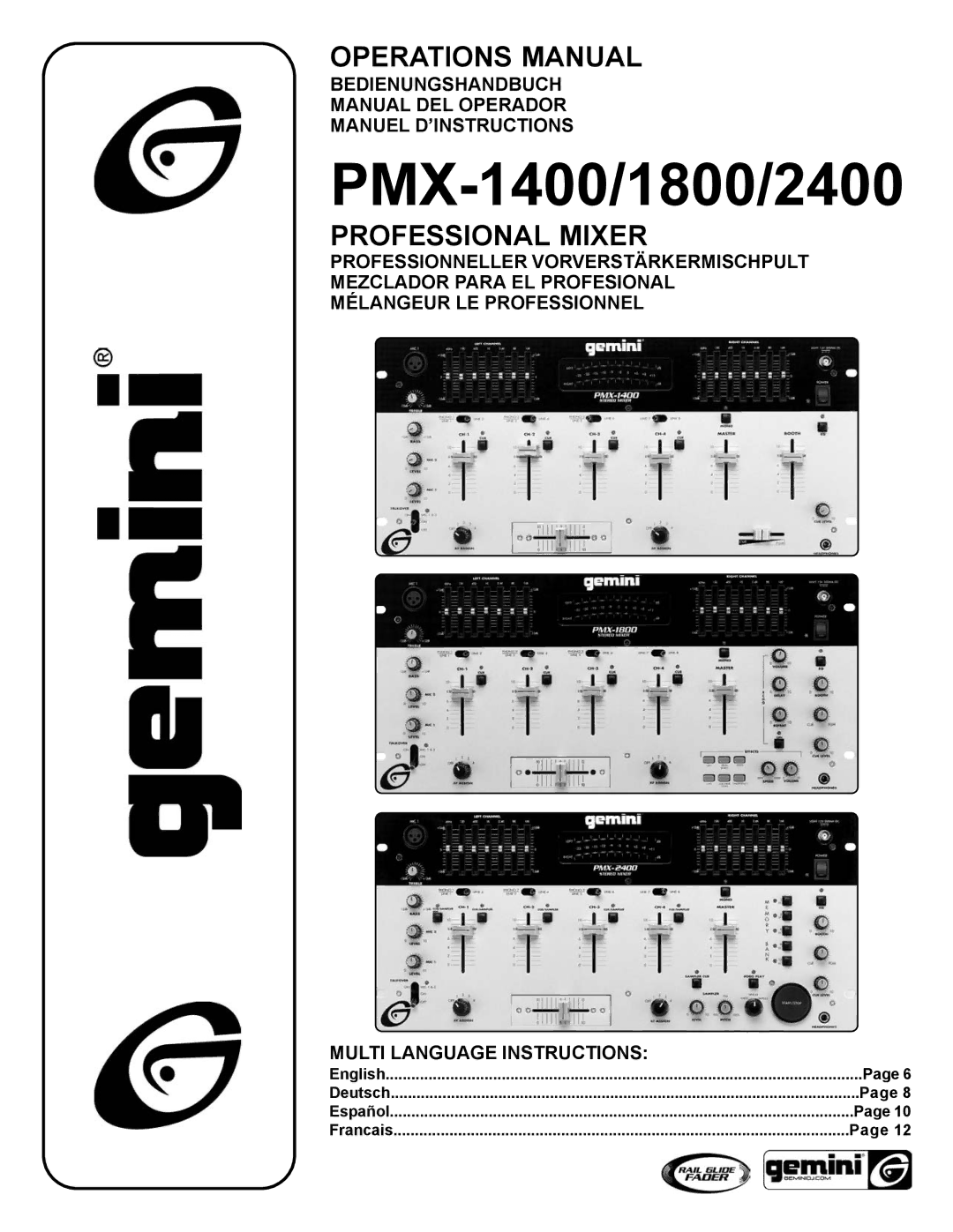 Gemini manual PMX-1400/1800/2400 