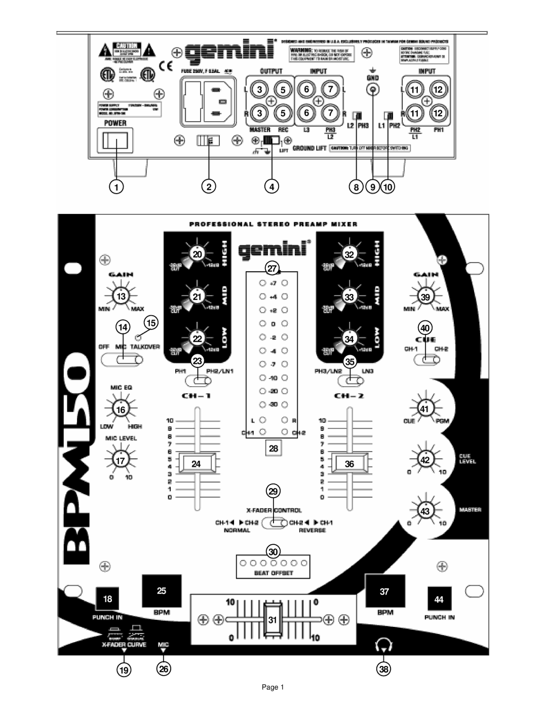 Gemini BPM-150 manual 1321 1724 3642 