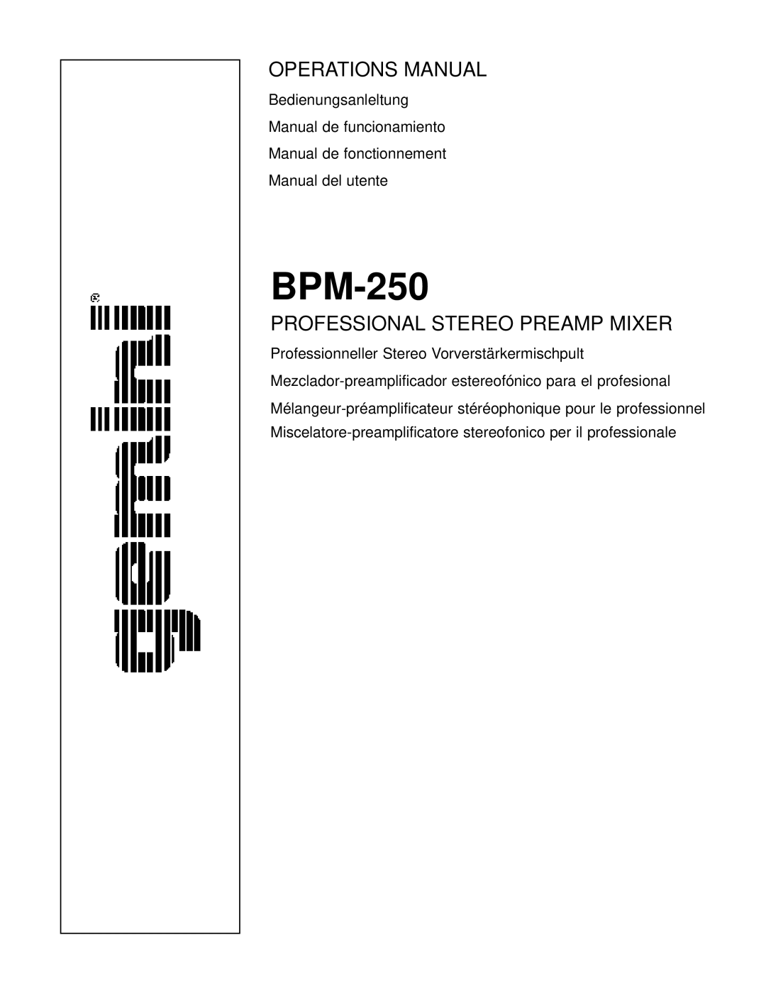 Gemini BPM-250 manual 