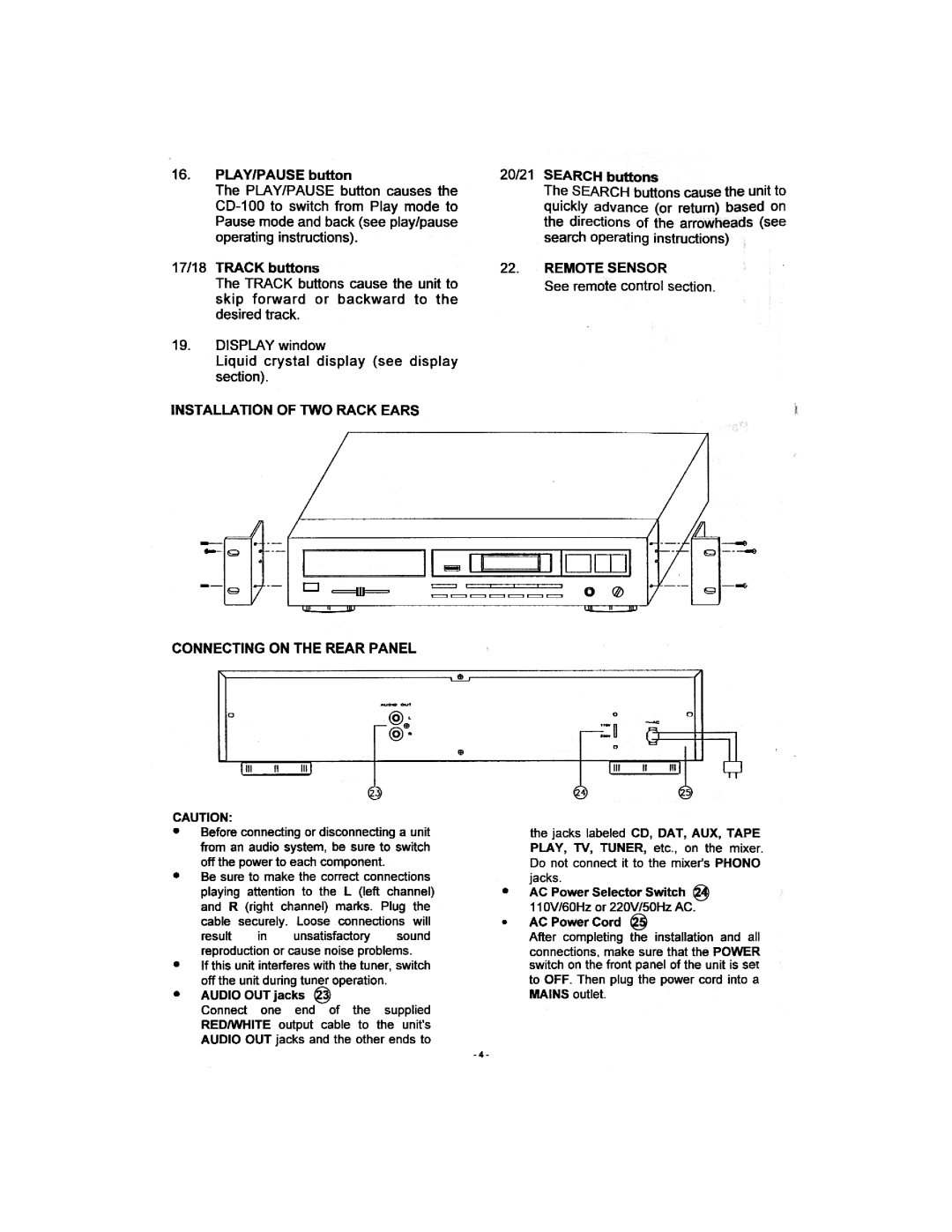 Gemini CD-100 manual 