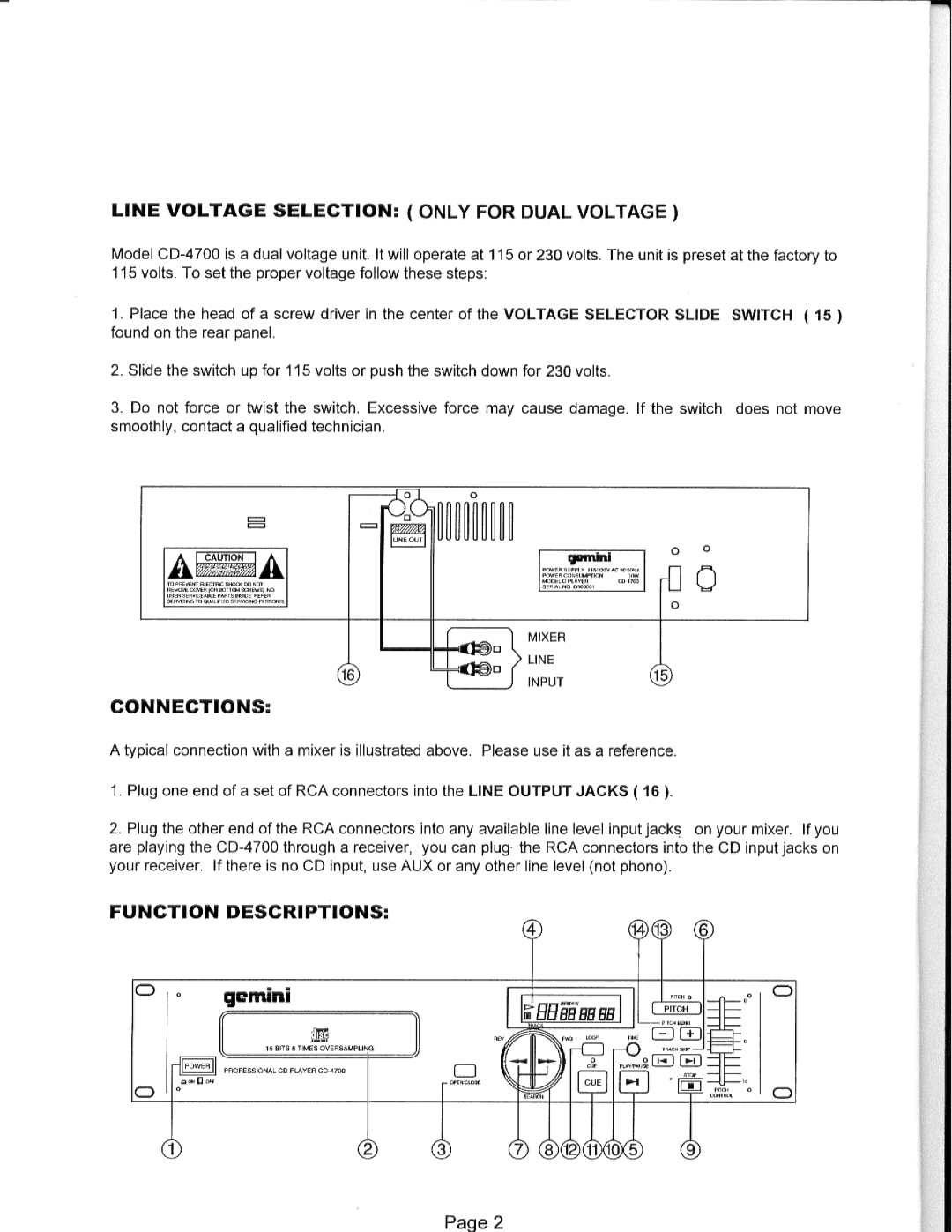 Gemini CD-4700 E manual 