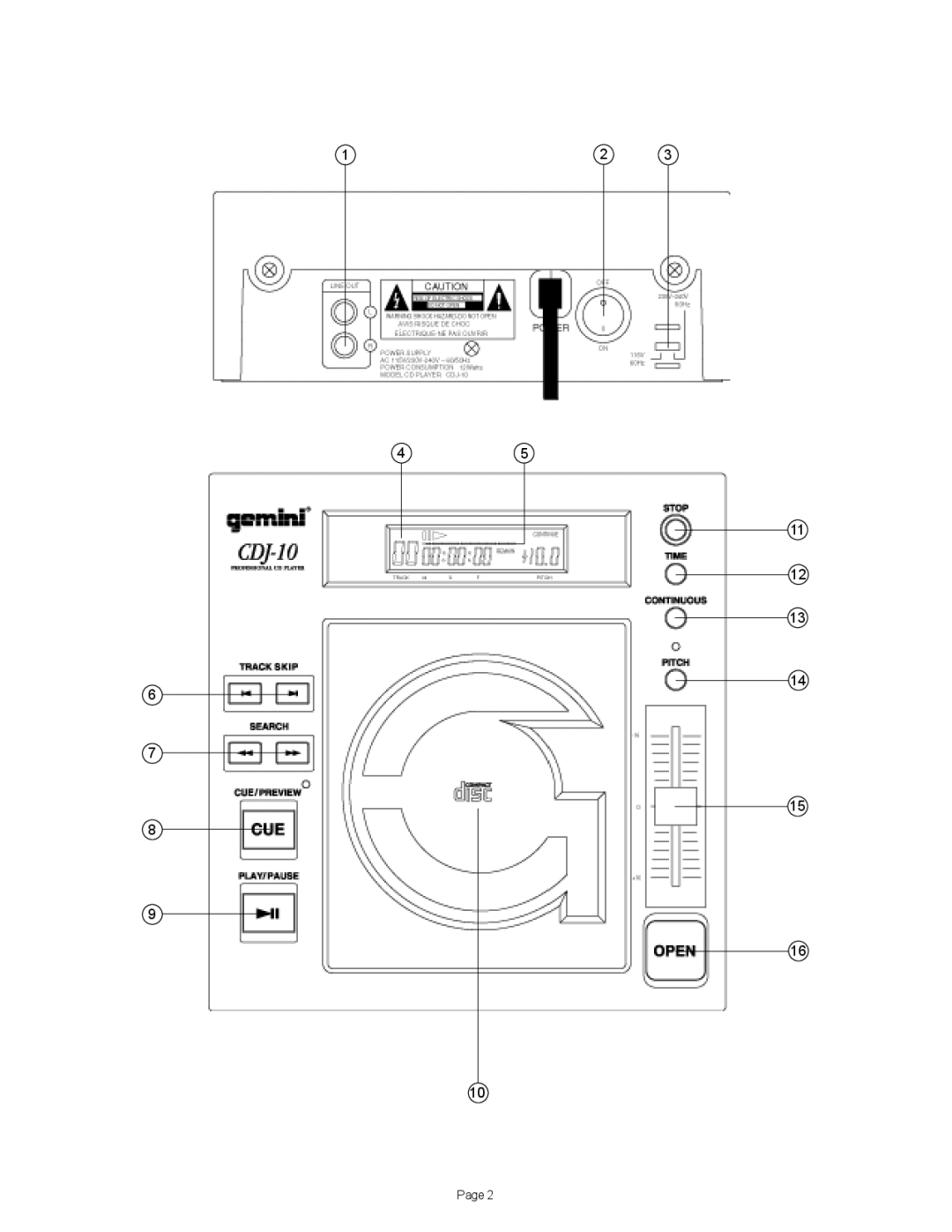 Gemini CDJ-10 manual 