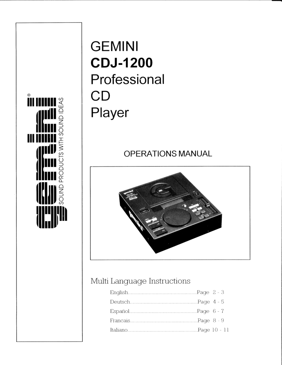 Gemini CDJ-1200 manual 