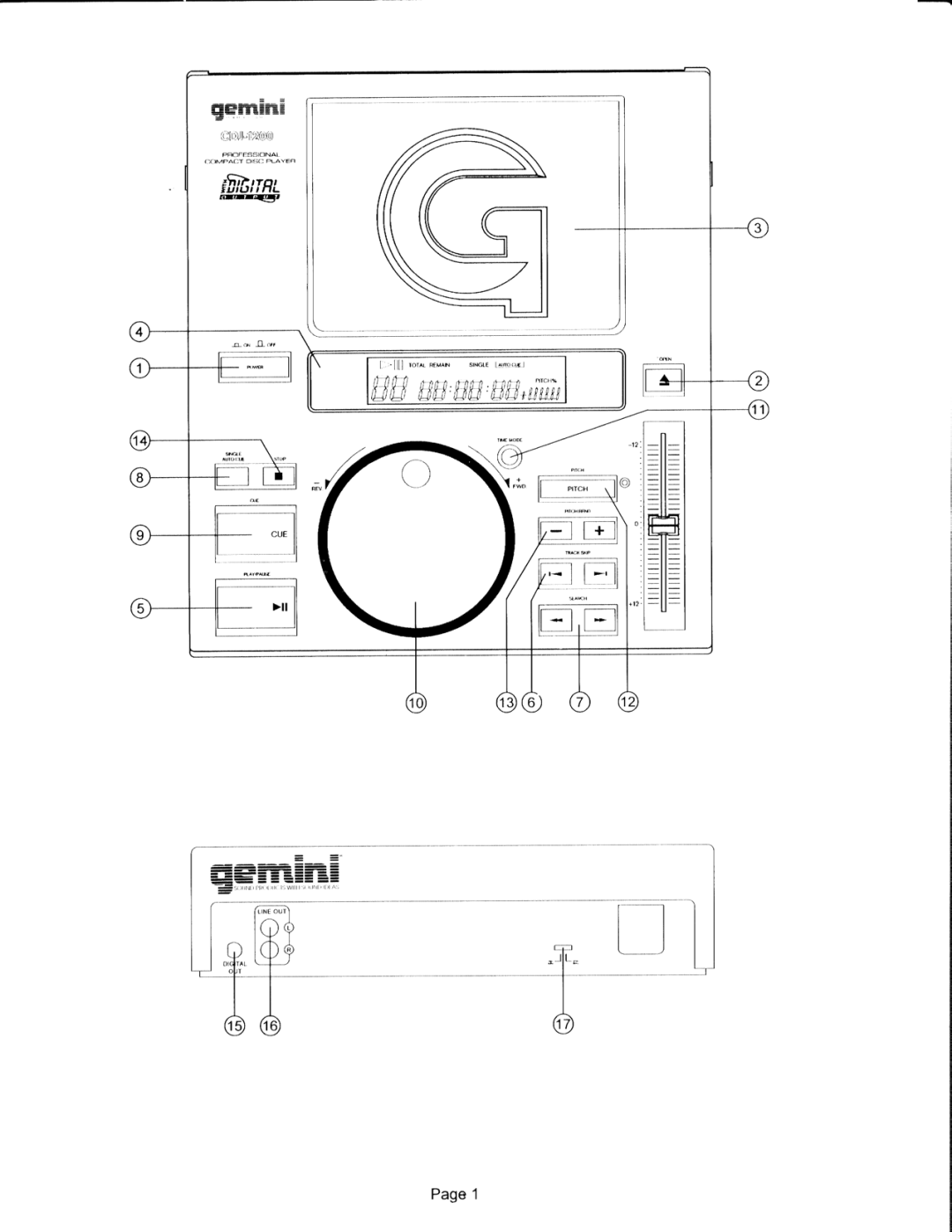 Gemini CDJ-1200 manual 