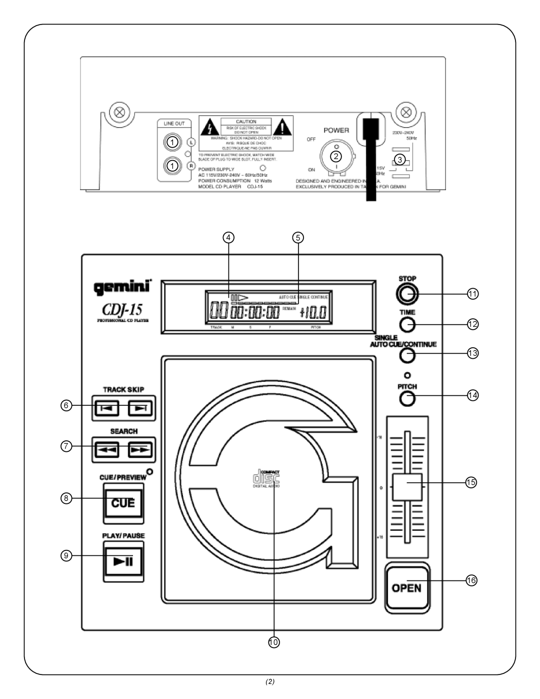 Gemini CDJ-15 manual 