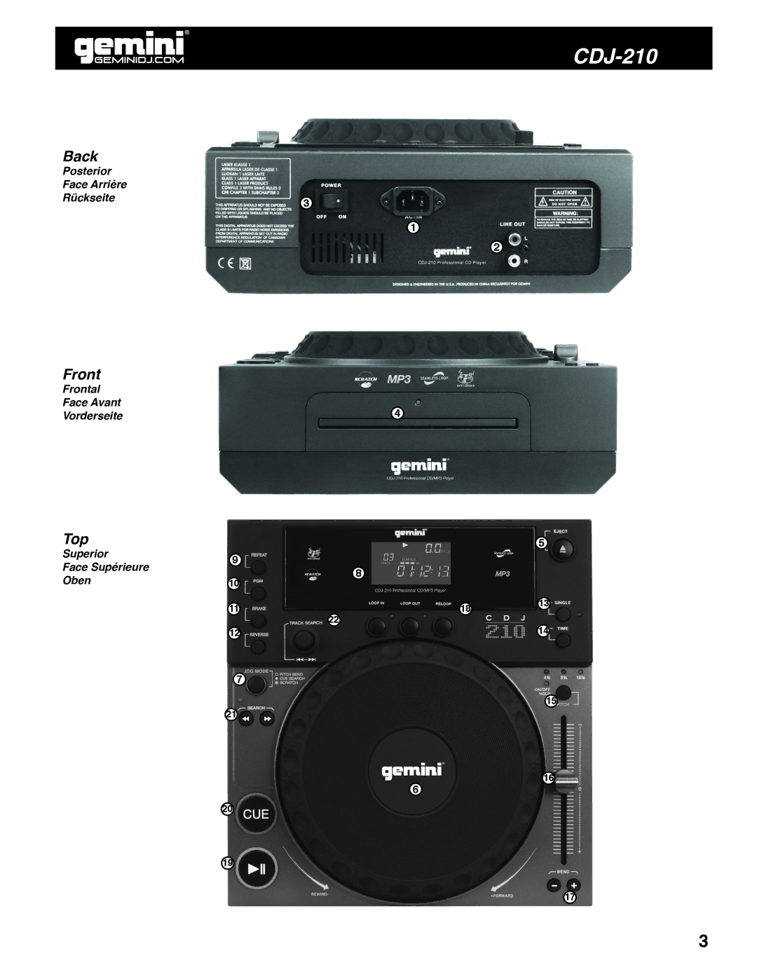 Gemini CDJ-210 manual 