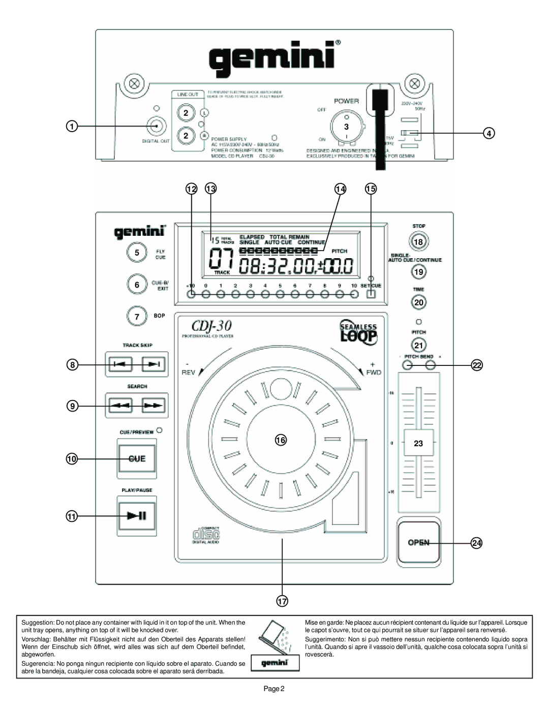 Gemini CDJ-30 manual Bop 