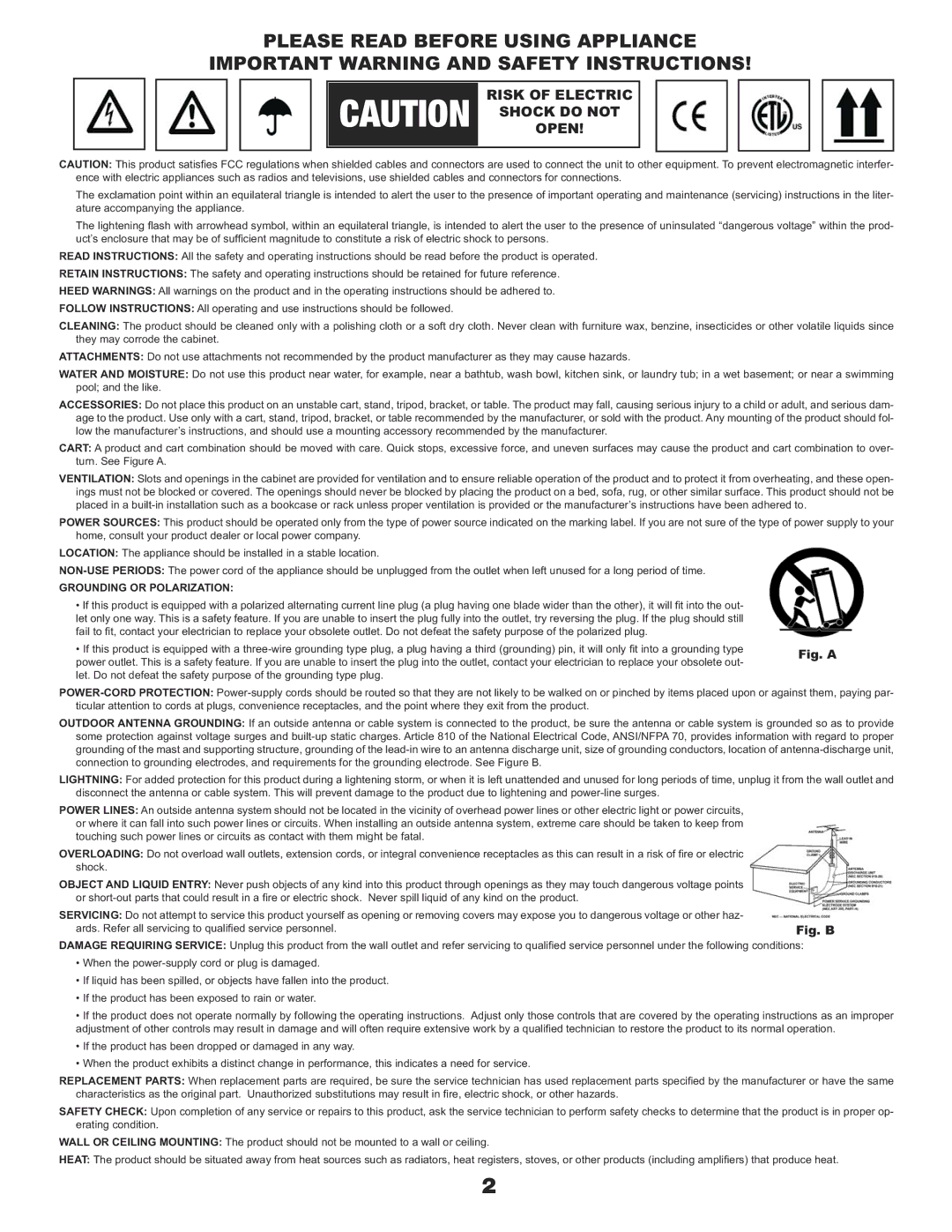 Gemini CDJ-600 manual Risk of Electric Open 