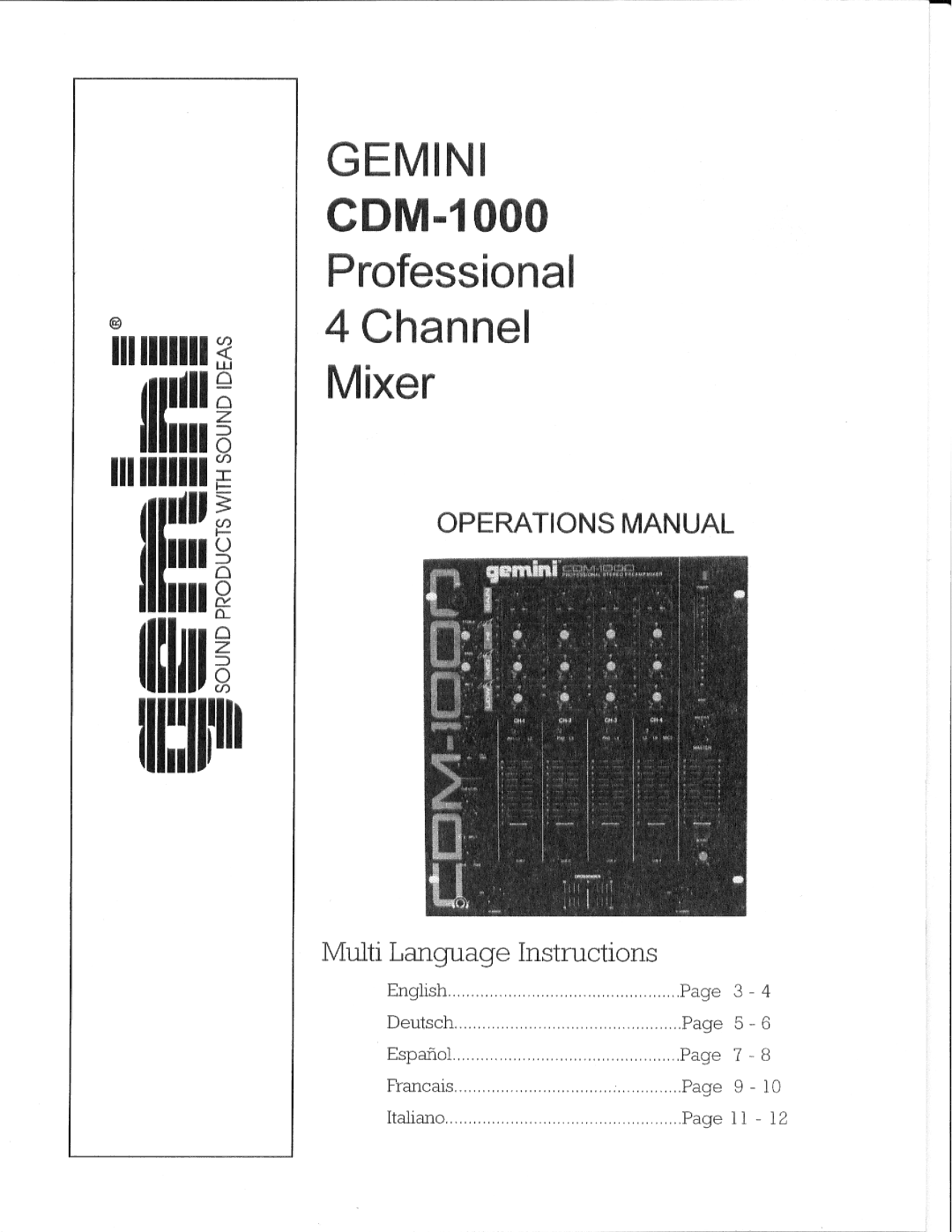 Gemini CDM-1000 manual 