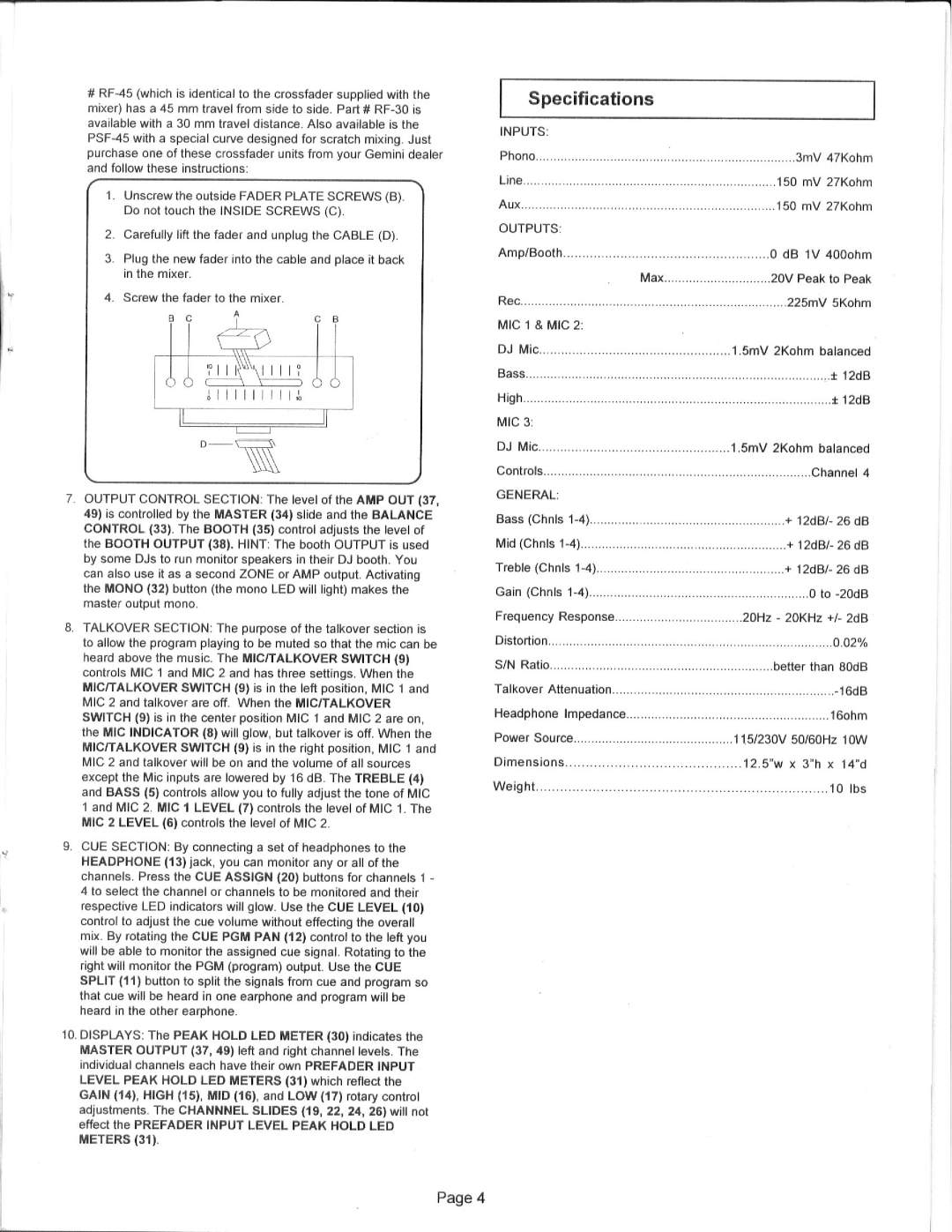 Gemini CDM-1000 manual 