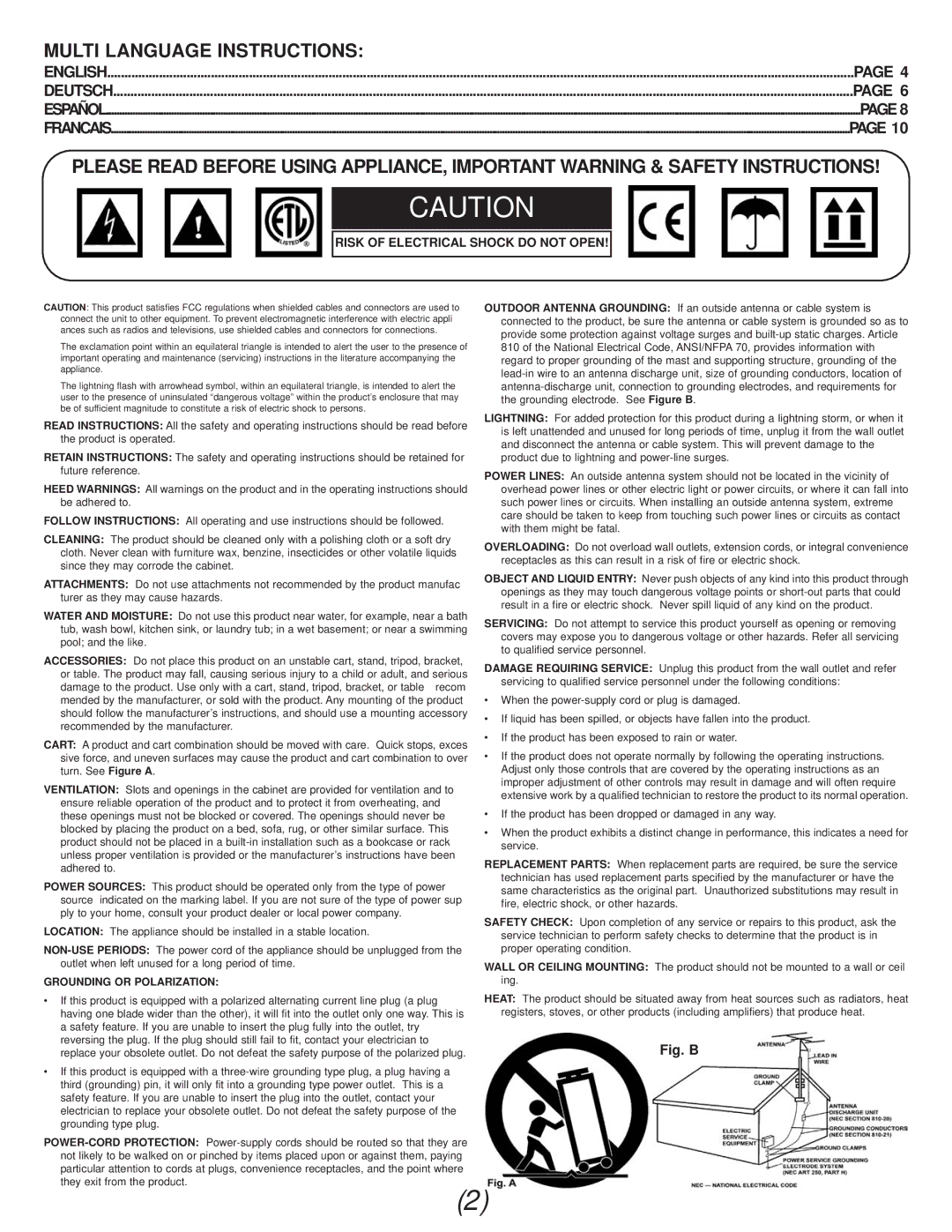 Gemini CDX-02 manual Multi Language Instructions 