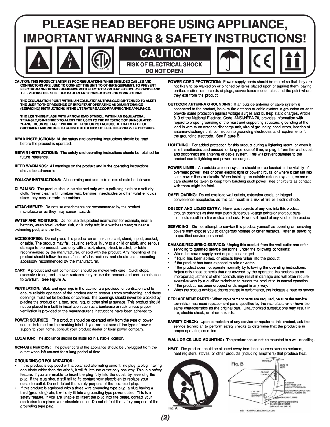 Gemini CFX-40 manual Please Read Before Using Appliance, Important Warning & Safety Instructions 