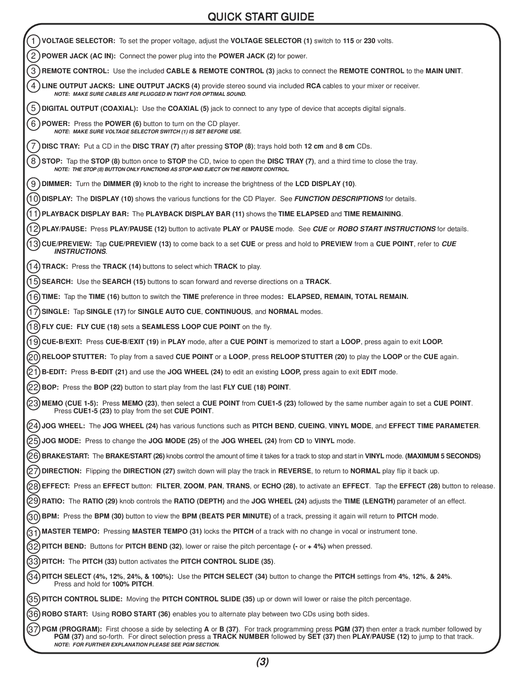 Gemini CFX-50 manual Quick Start Guide 