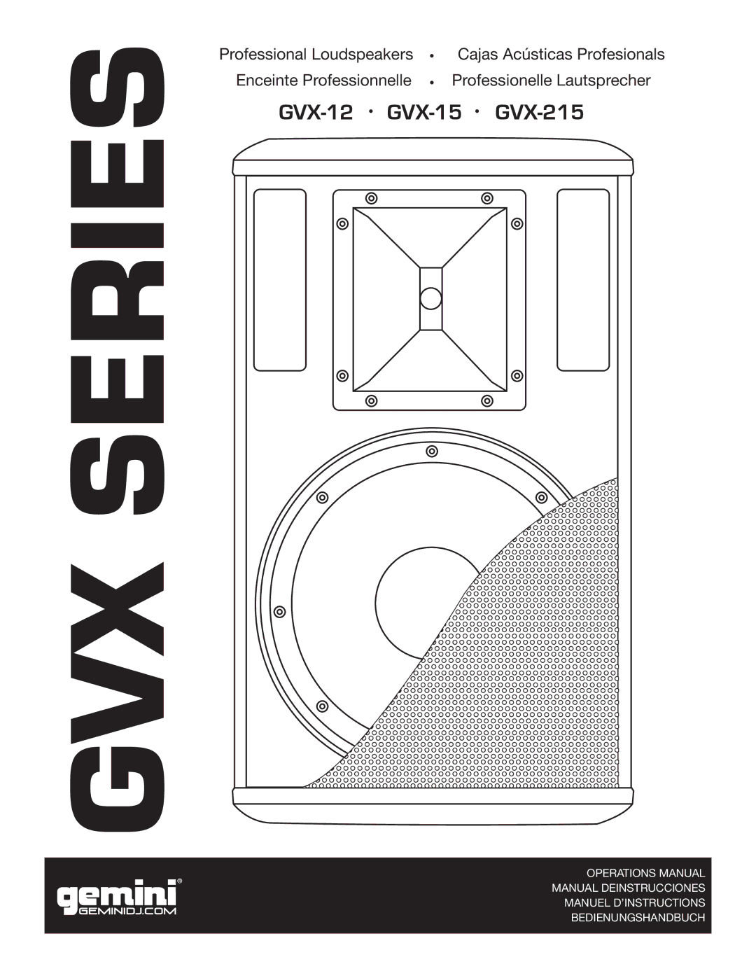 Gemini GVX-12, GVX-15, GVX-215 manual GVX Series 