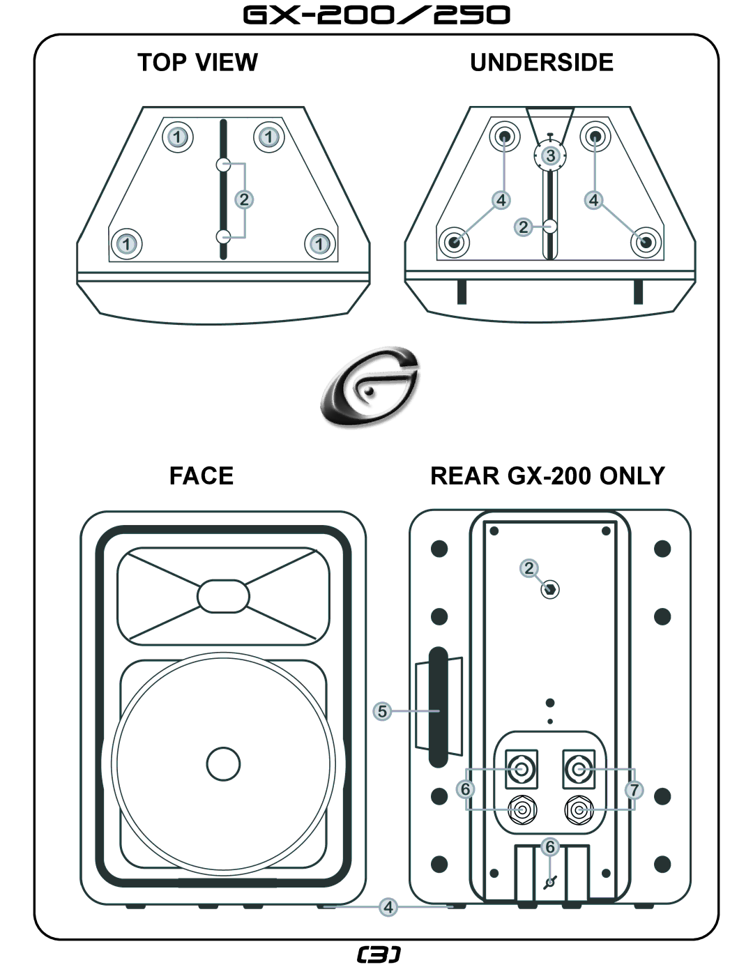 Gemini GX-250, GX-200 manual TOP View 