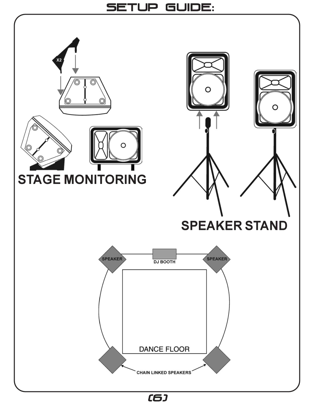 Gemini GX-200, GX-250 manual Stage Monitoring Speaker Stand 