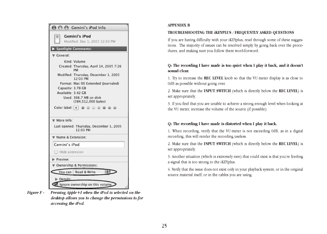 Gemini iKEYplus warranty Appendix B, Troubleshooting the iKEYPLUS / Frequently Asked Questions 