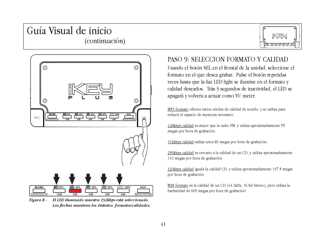 Gemini iKEYplus warranty Paso 9 Seleccion Formato Y Calidad 