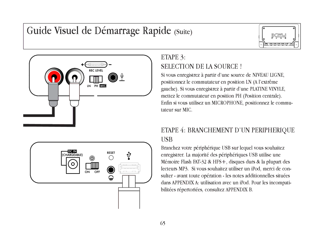 Gemini iKEYplus warranty Guide Visuel de Démarrage Rapide Suite, Etape Selection DE LA Source 