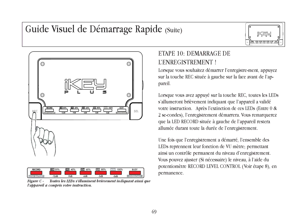 Gemini iKEYplus warranty Etape 10 Demarrage DE ’ENREGISTREMENT 