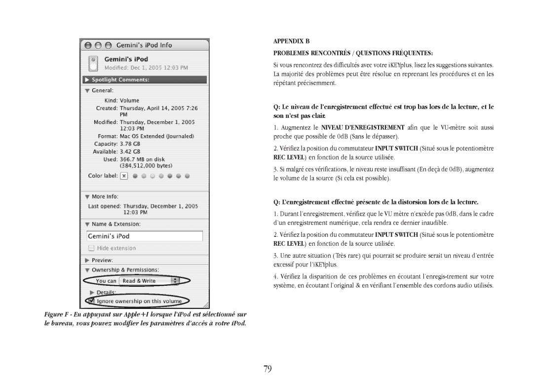 Gemini iKEYplus warranty Appendix B Problemes Rencontrés / Questions Fréquentes 