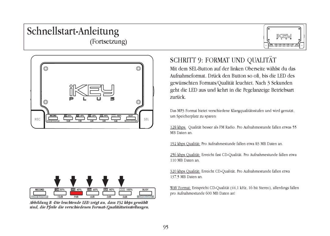 Gemini iKEYplus warranty Schritt 9 Format UND Qualität 